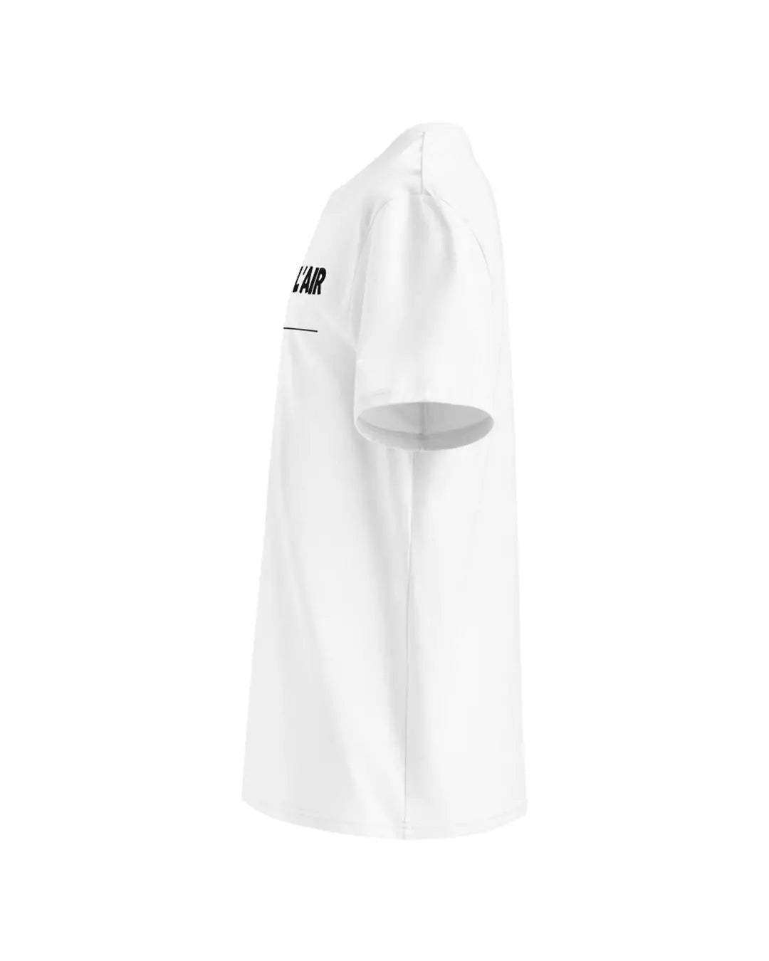 T-shirt blanc Tête en l'air vu de coté