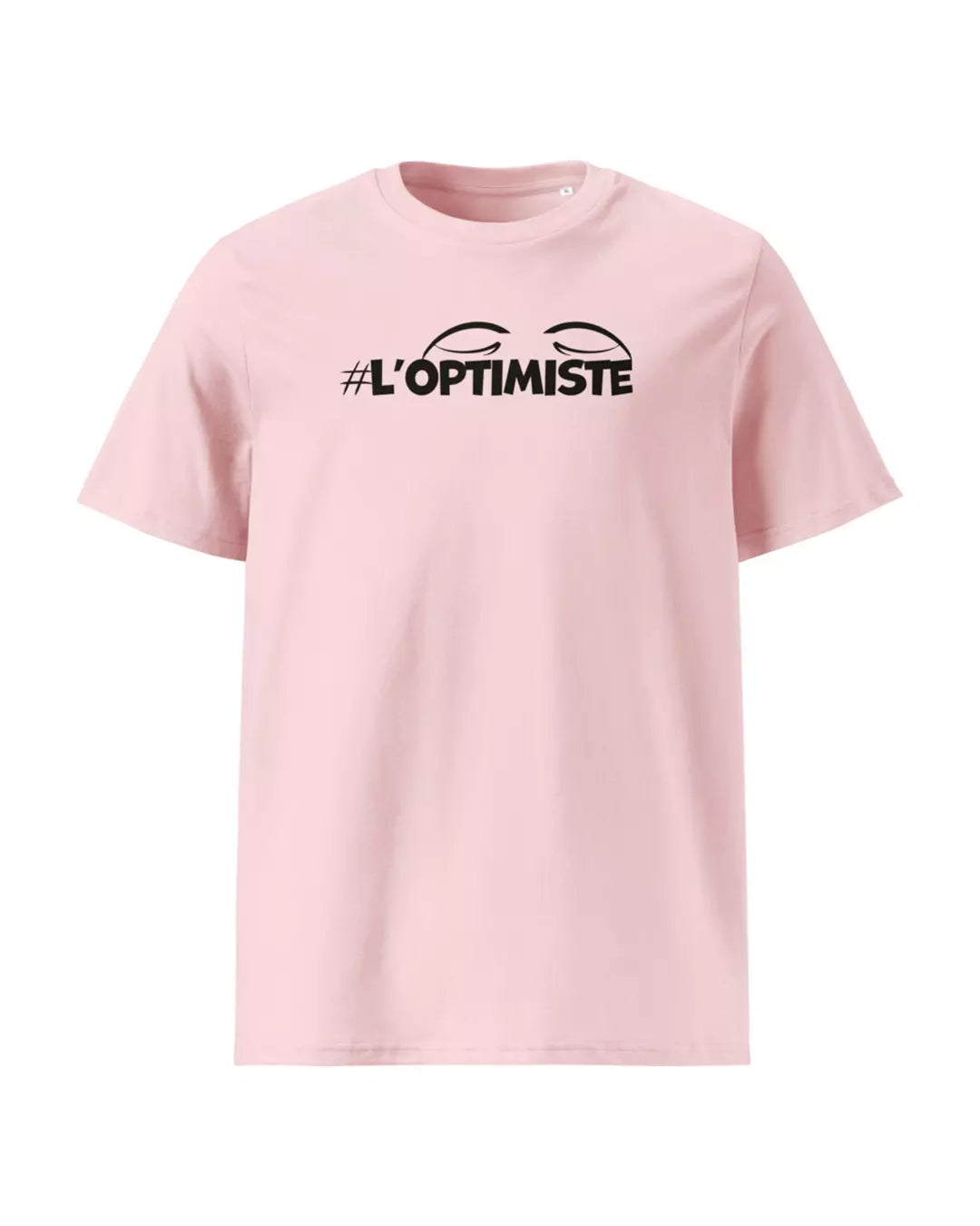 T-shirt rose l'optimiste vu de face