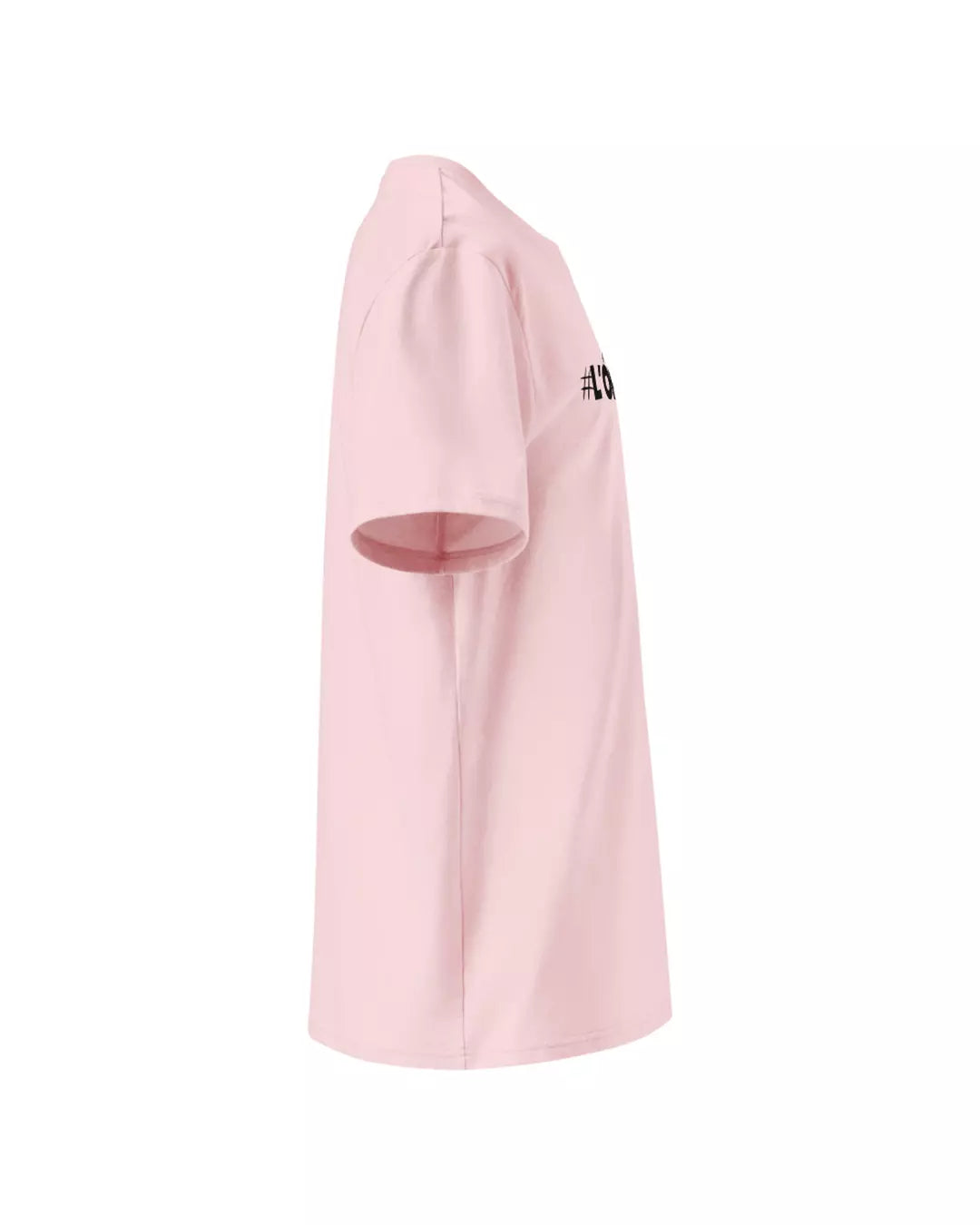 T-shirt rose l'optimiste vu de coté