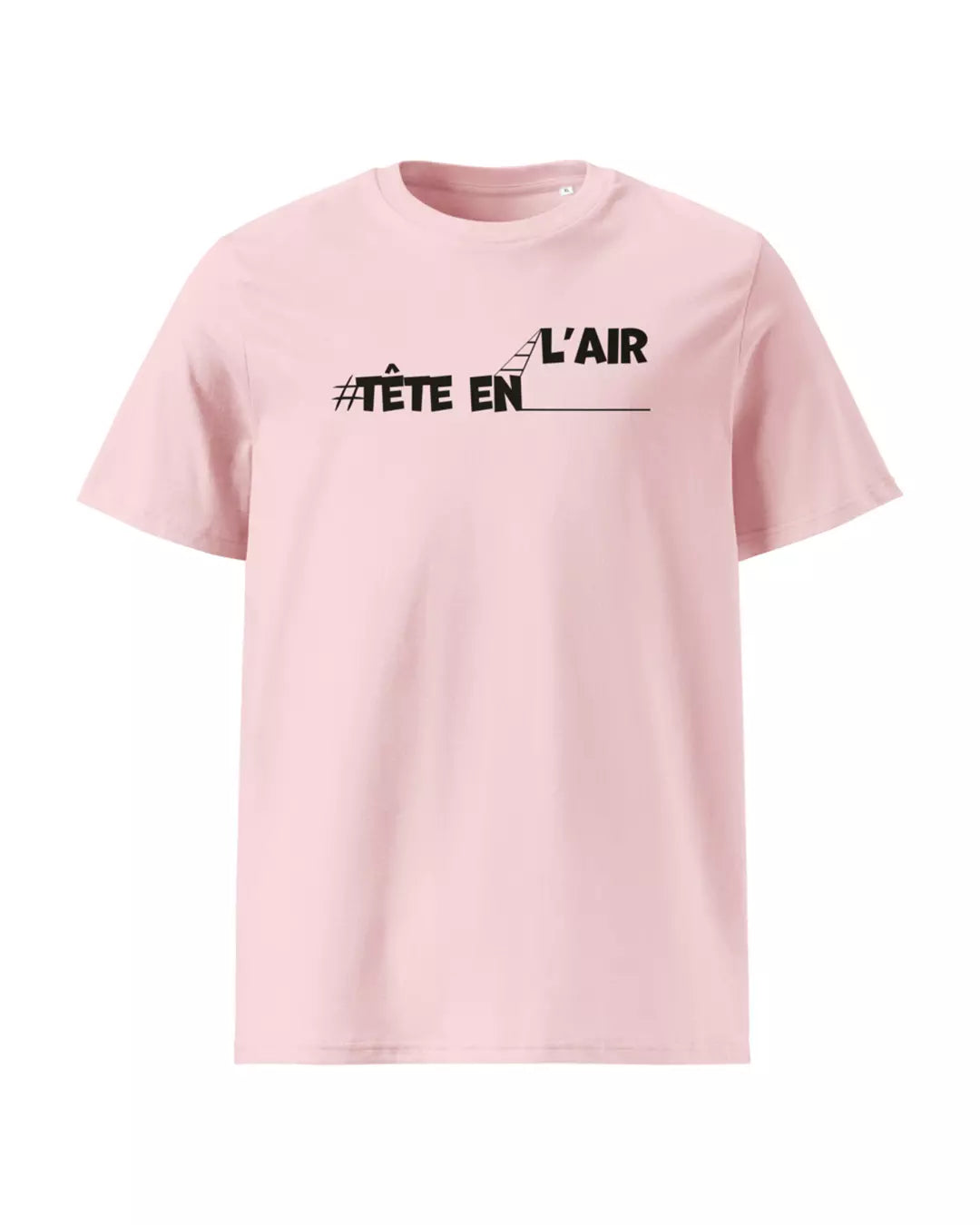 T-shirt rose Tête en l'air vu de face