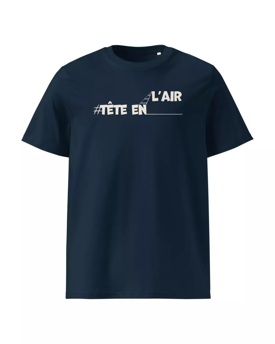 T-shirt french navy "Tête en l'air" vu de face