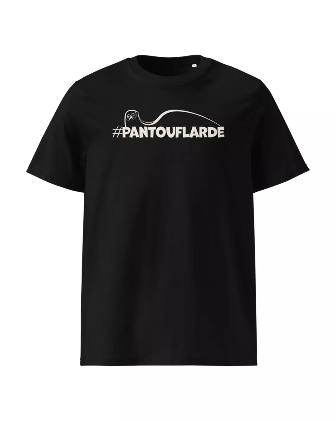 T-shirt noir pantouflarde vu de face 