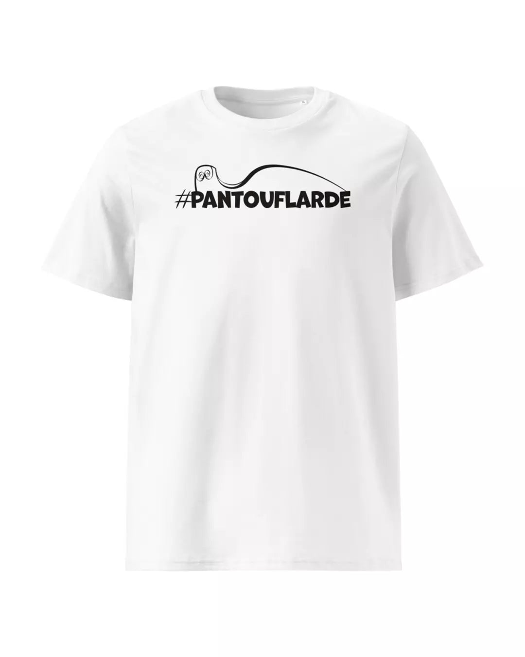 T-shirt blanc pantouflarde vu de face 