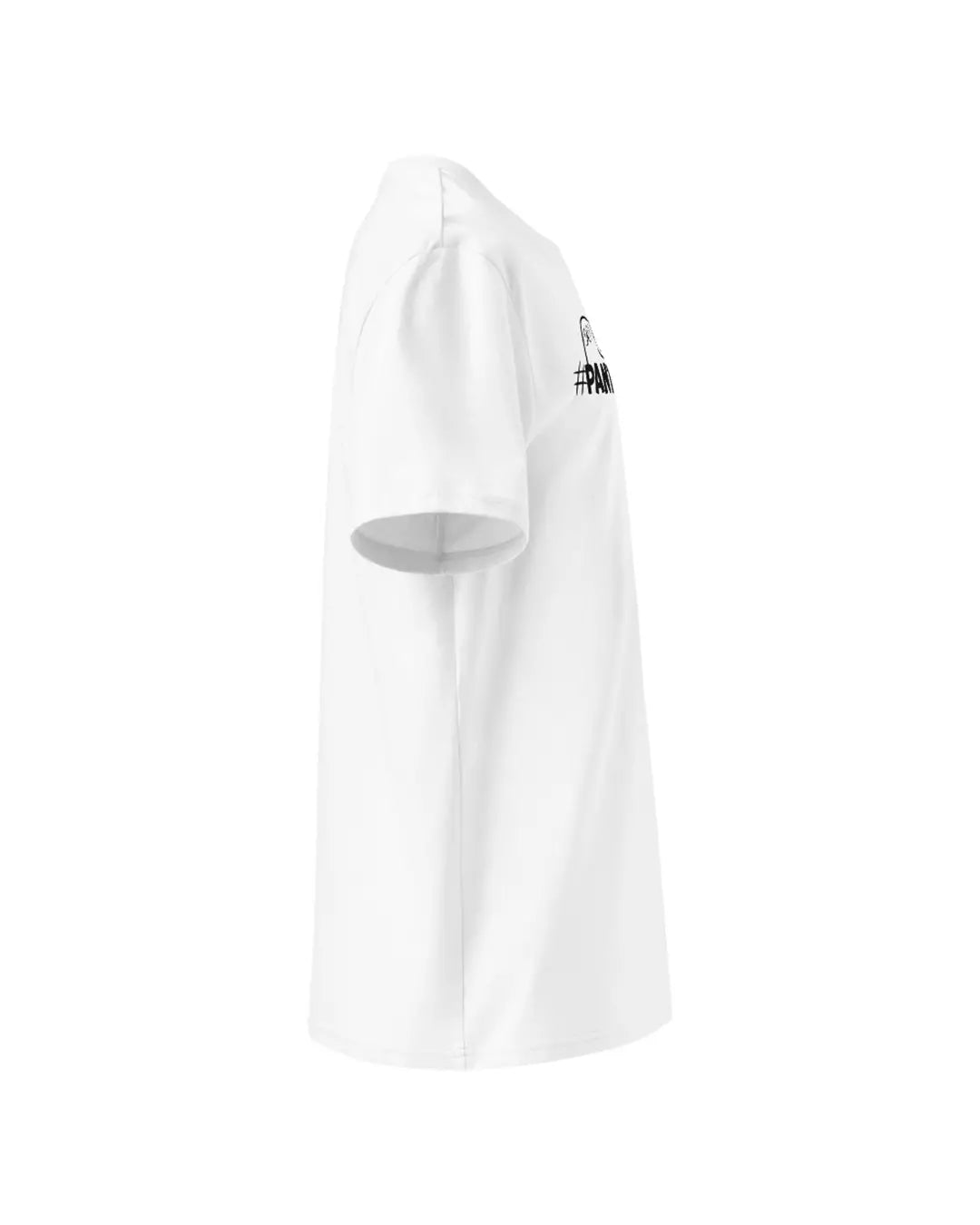 T-shirt blanc pantouflarde vu de coté