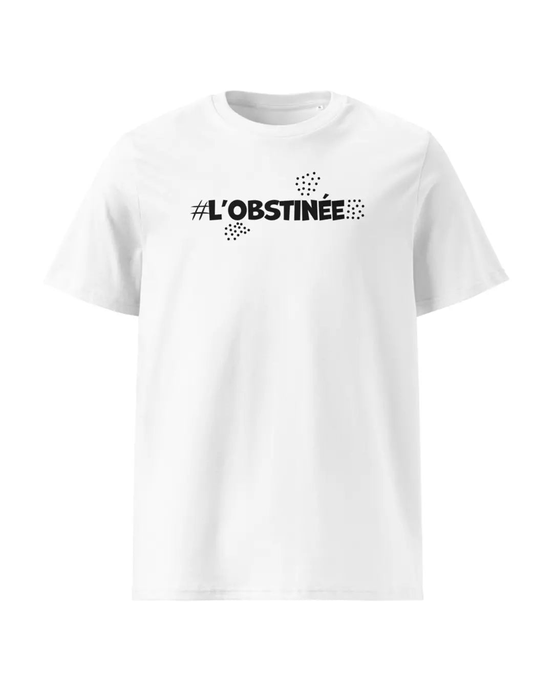 T-shirt blanc l'obstinée vu de face