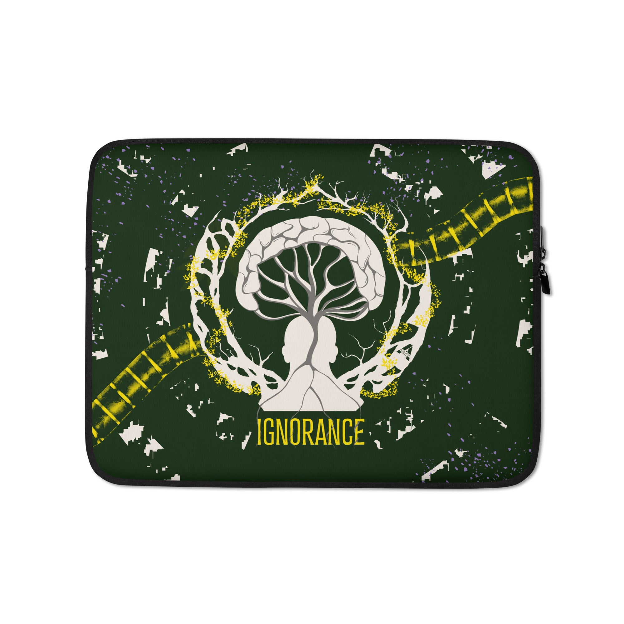 Laptop sleeve - Ignorance - Sun Yellow/Dark Green