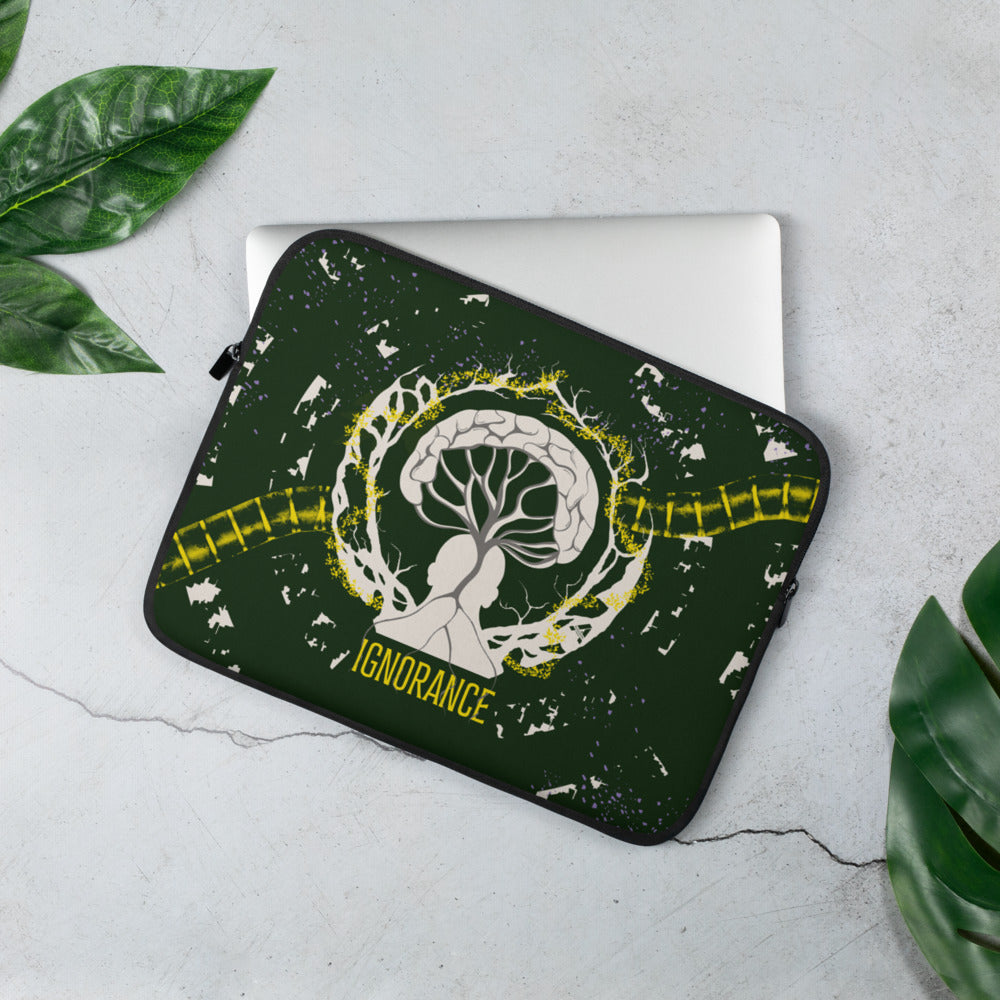 Laptop sleeve - Ignorance - Sun Yellow/Dark Green