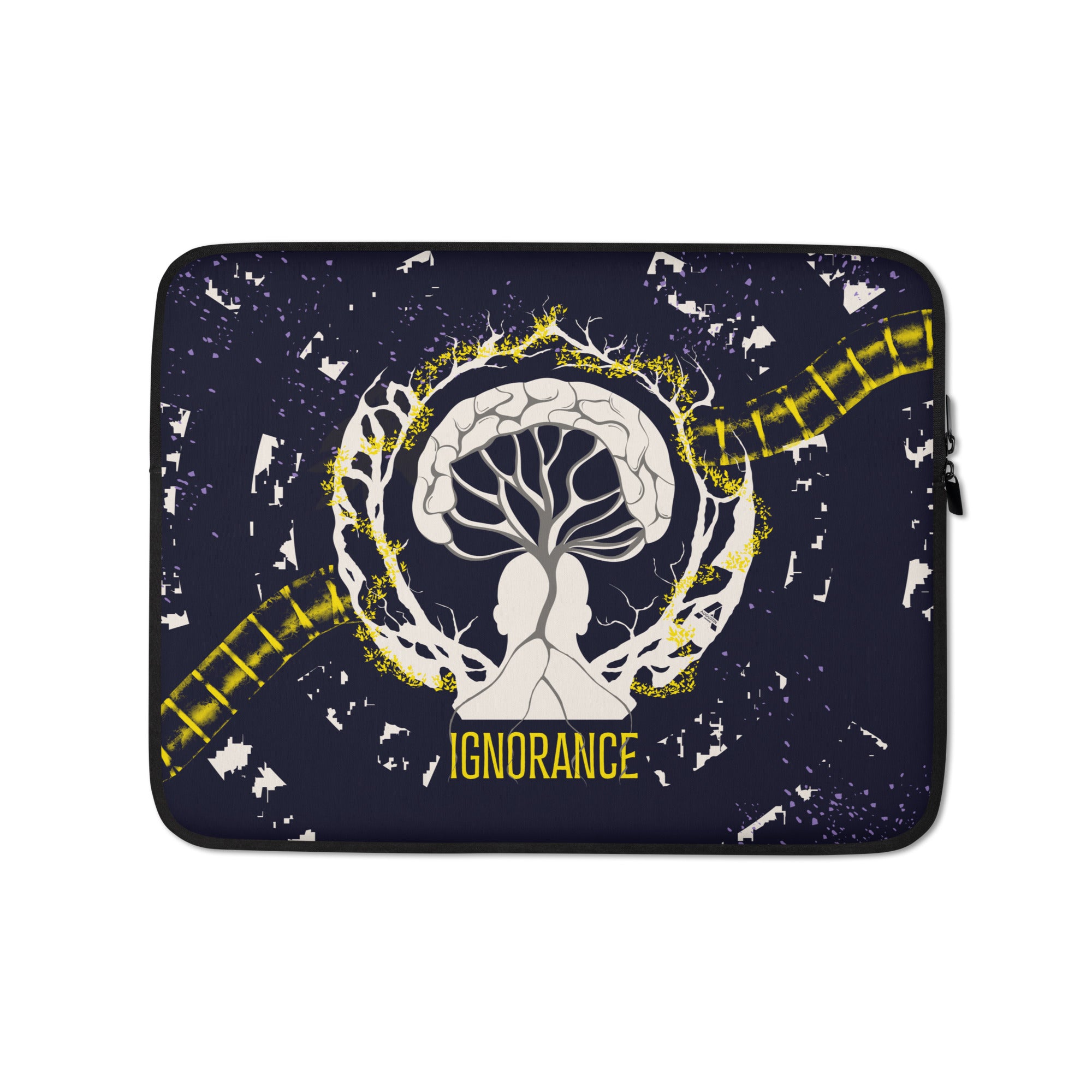 Housse ordinateur portable - Ignorance - Yellow sun/Bleu de Prusse