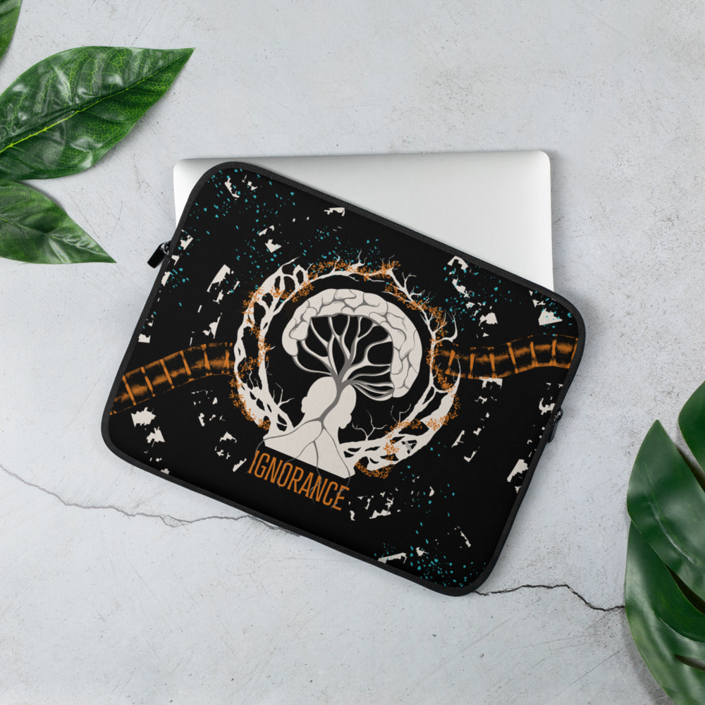 Laptop sleeve - Ignorance - Mandarin/Black