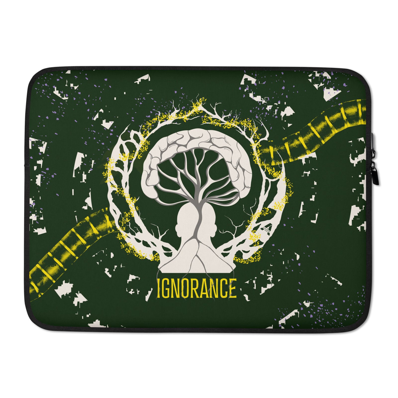 Laptop sleeve - Ignorance - Sun Yellow/Dark Green