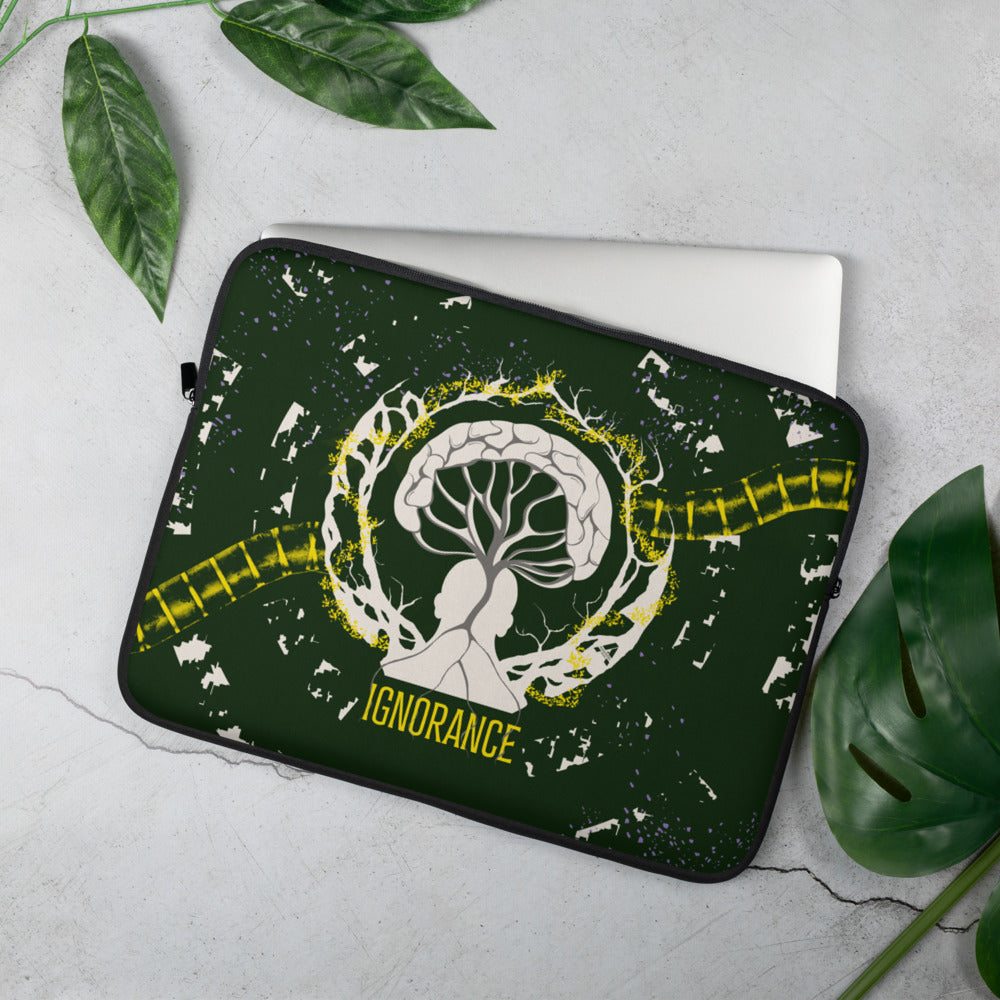 Housse ordinateur portable - Ignorance - Yellow sun/Vert Foncé