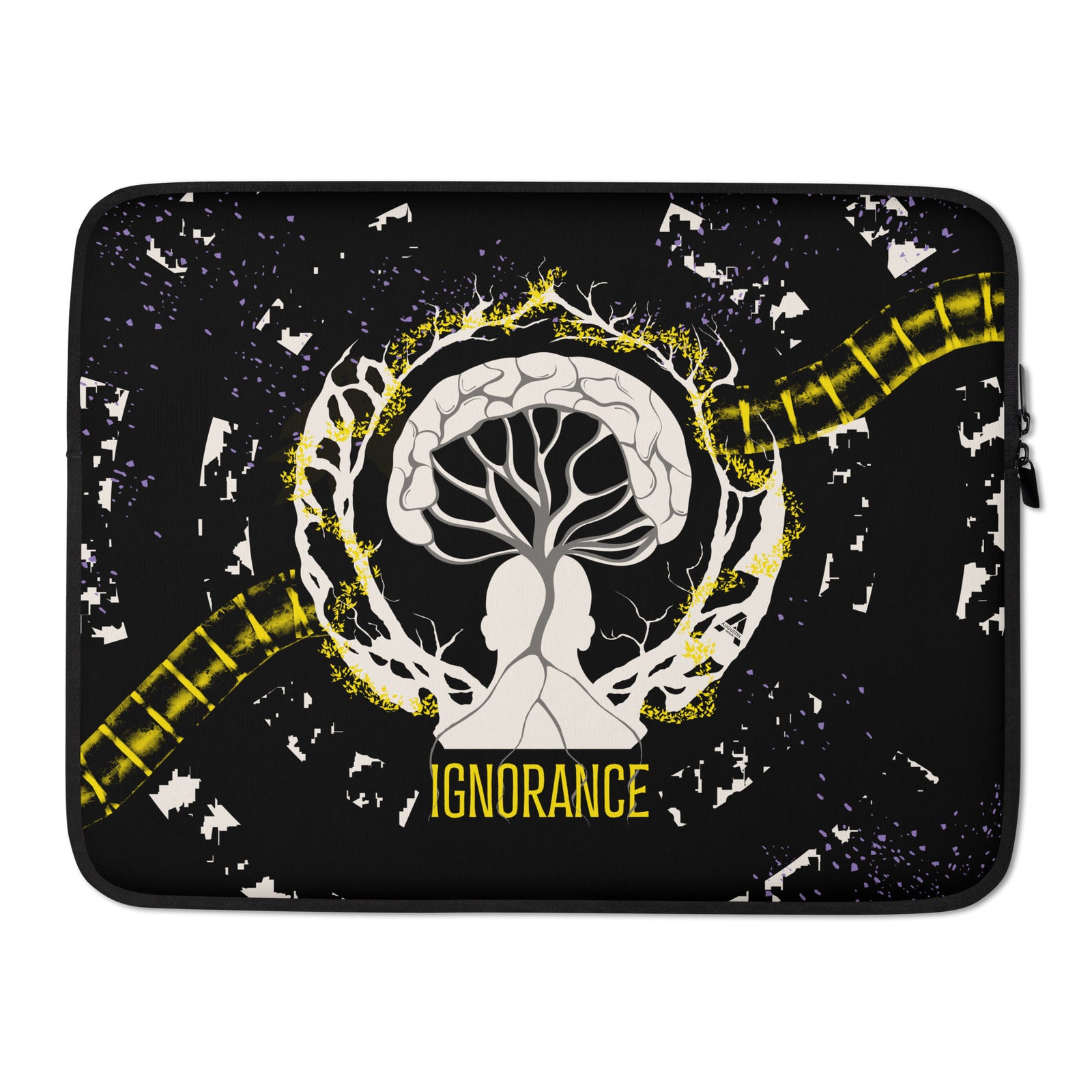 Laptop sleeve - Ignorance - Yellow sun/Black