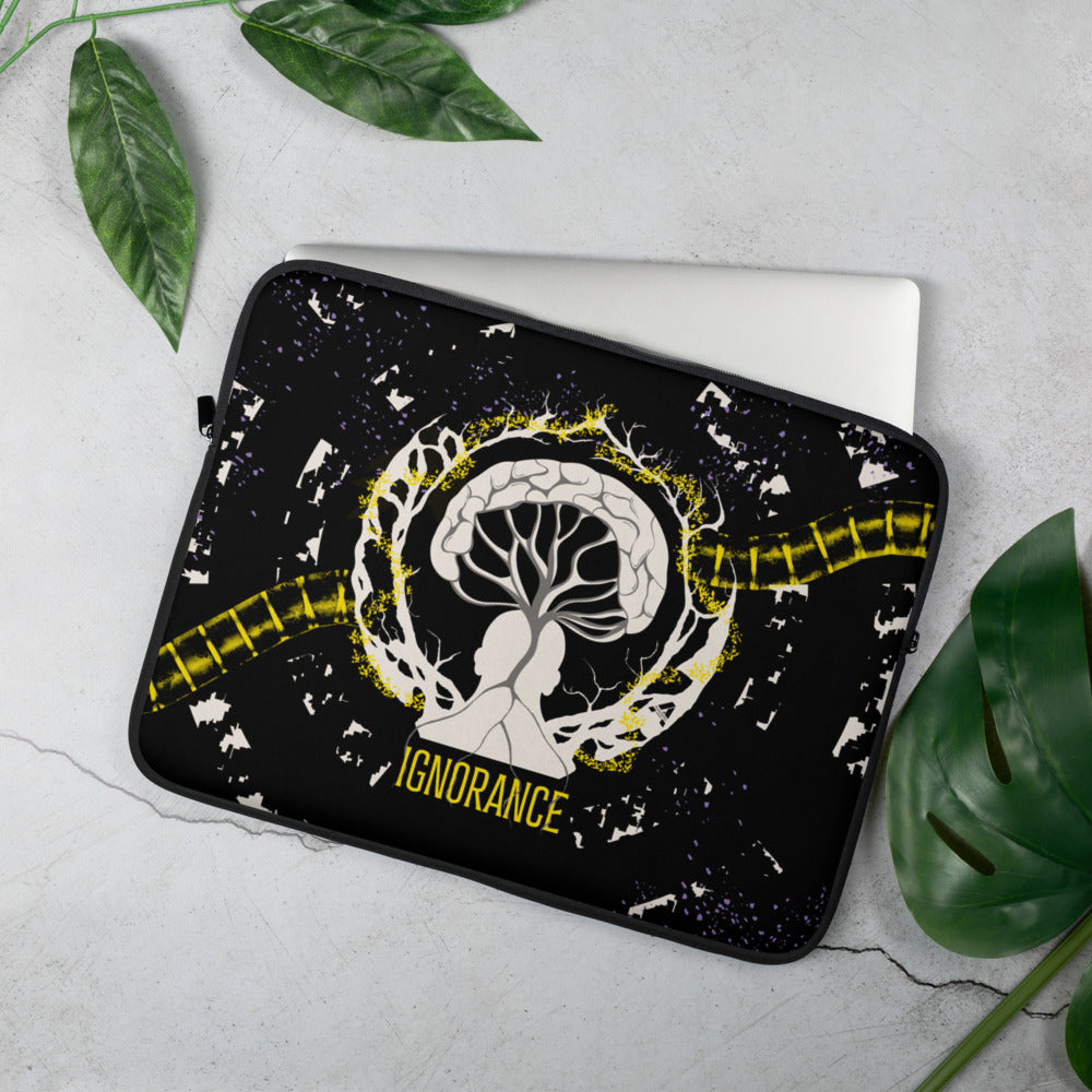 Laptop sleeve - Ignorance - Yellow sun/Black