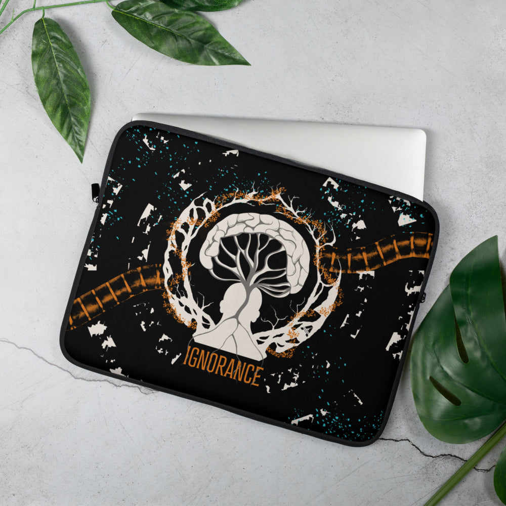 Laptop sleeve - Ignorance - Mandarin/Black