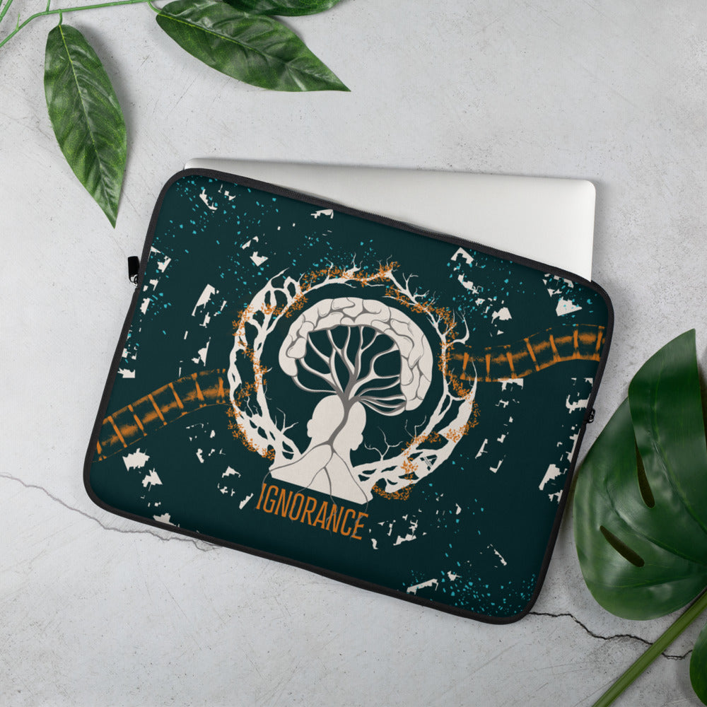 Laptop sleeve - Ignorance - Mandarin/Dark Emerald