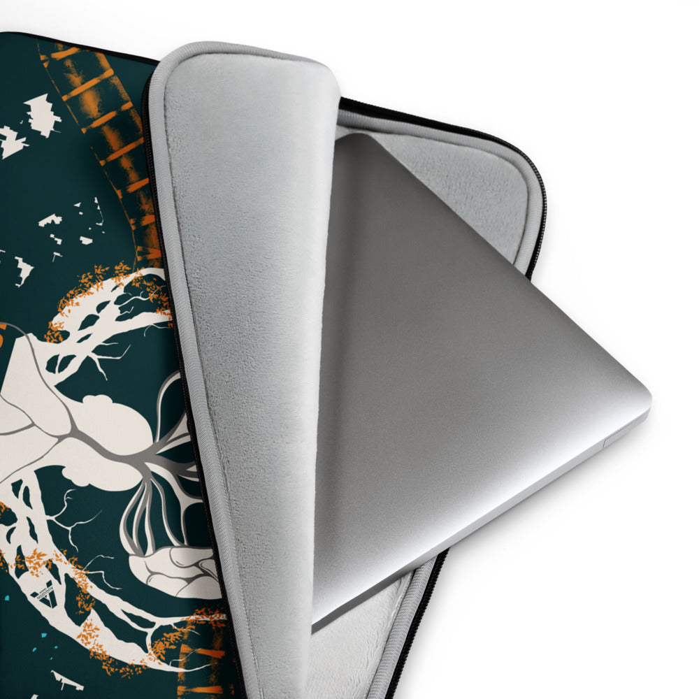 Laptop sleeve - Ignorance - Mandarin/Dark Emerald