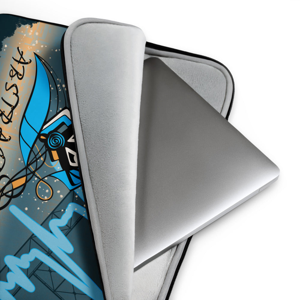 Laptop sleeve - Abstraction 2 - Cyan