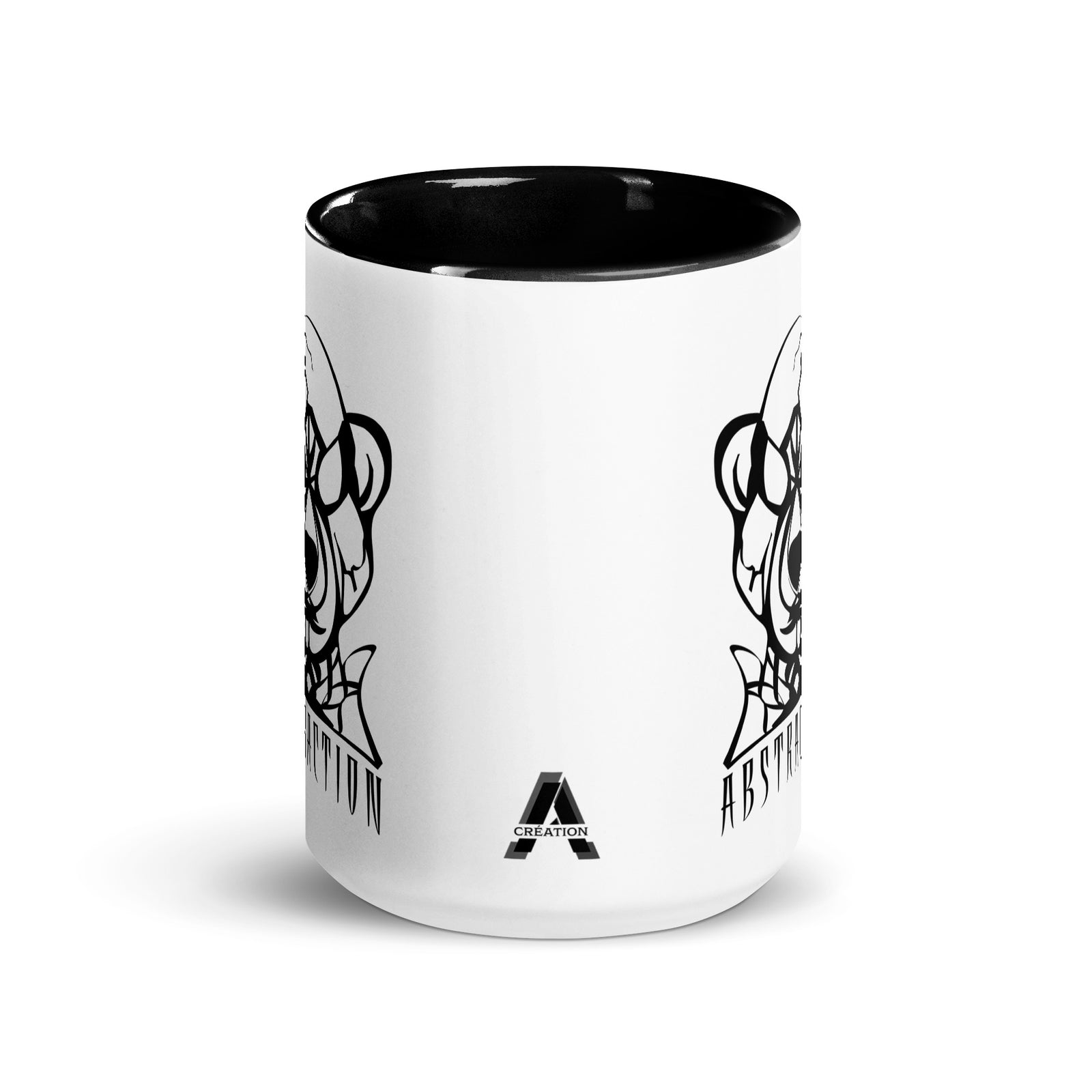 Ceramic mug - 425 ml - Abstraction 1 - Black interior