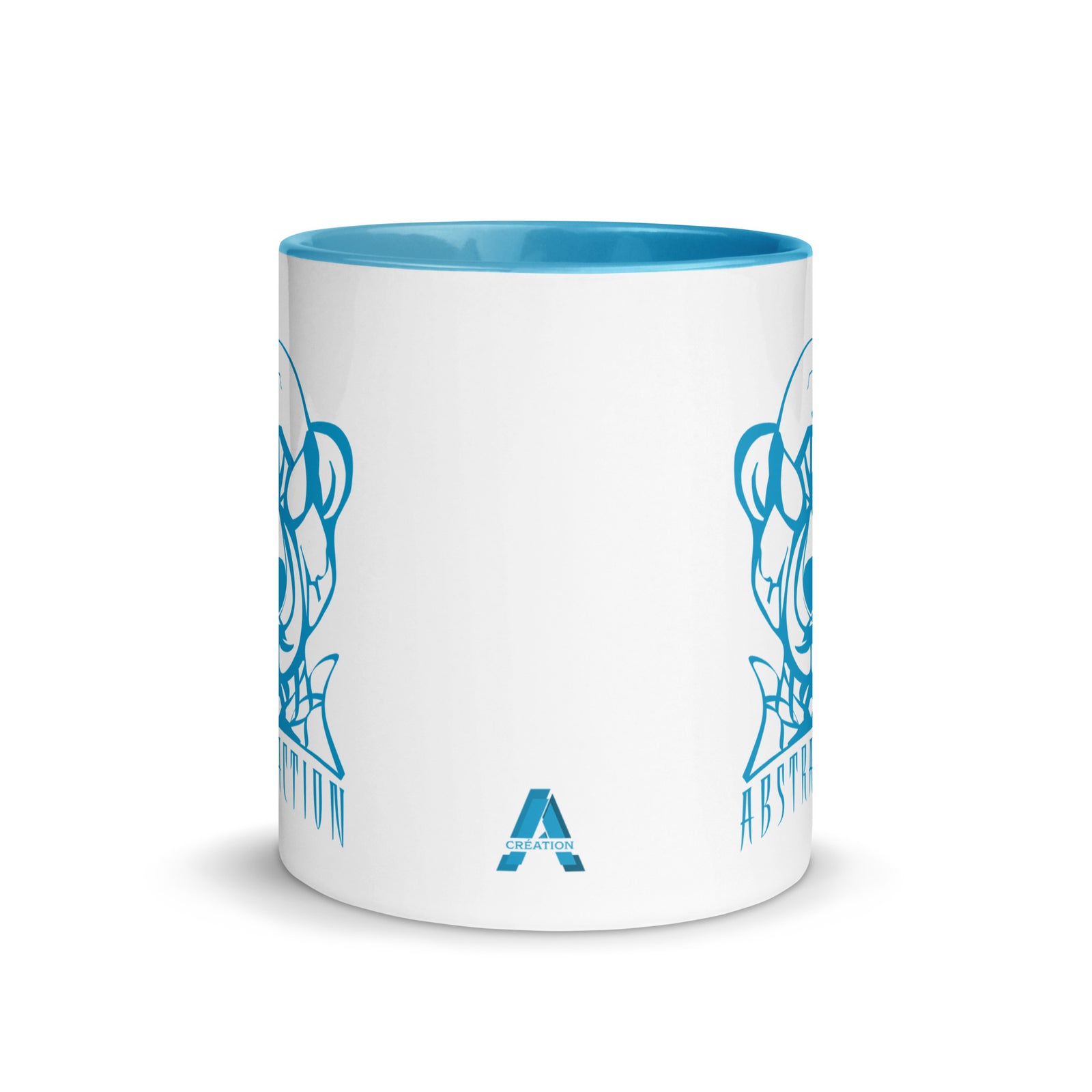 Ceramic mug - 325 ml - Abstraction 1 - Blue interior