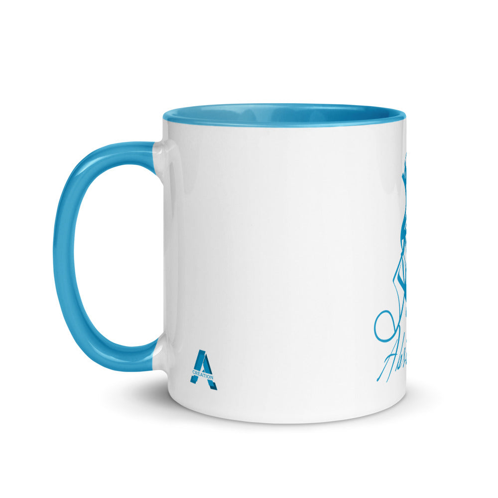 Ceramic mug - 325 ml - Abstraction 2 - Blue interior