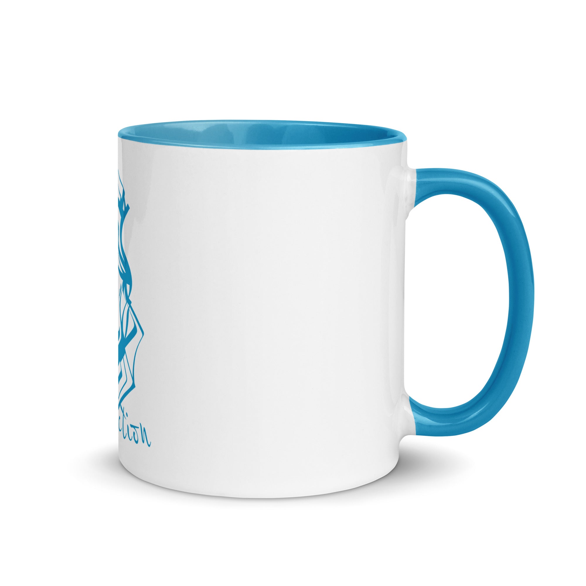 Ceramic mug - 325 ml - Abstraction 2 - Blue interior