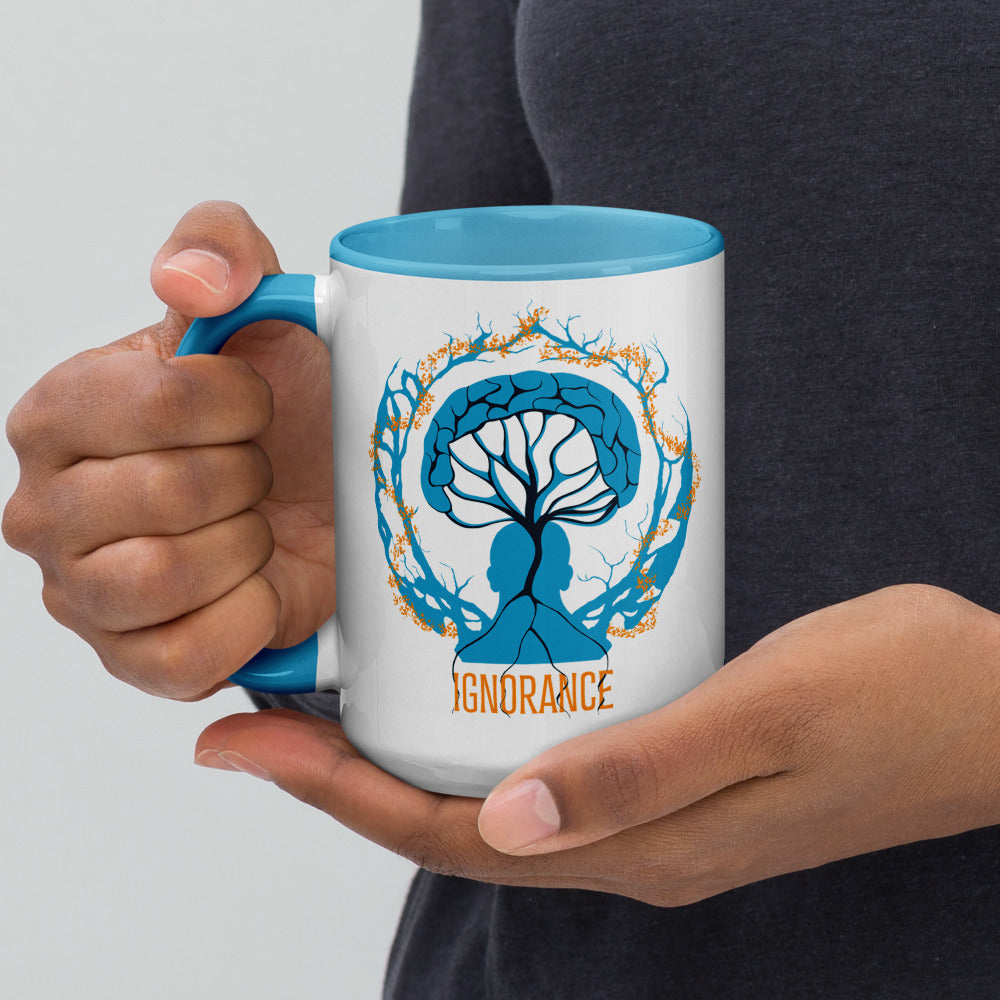 Mug en céramique - 425 ml - Ignorance - Intérieur bleu