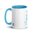 Ceramic mug - 425 ml - Abstraction 2 - Blue interior