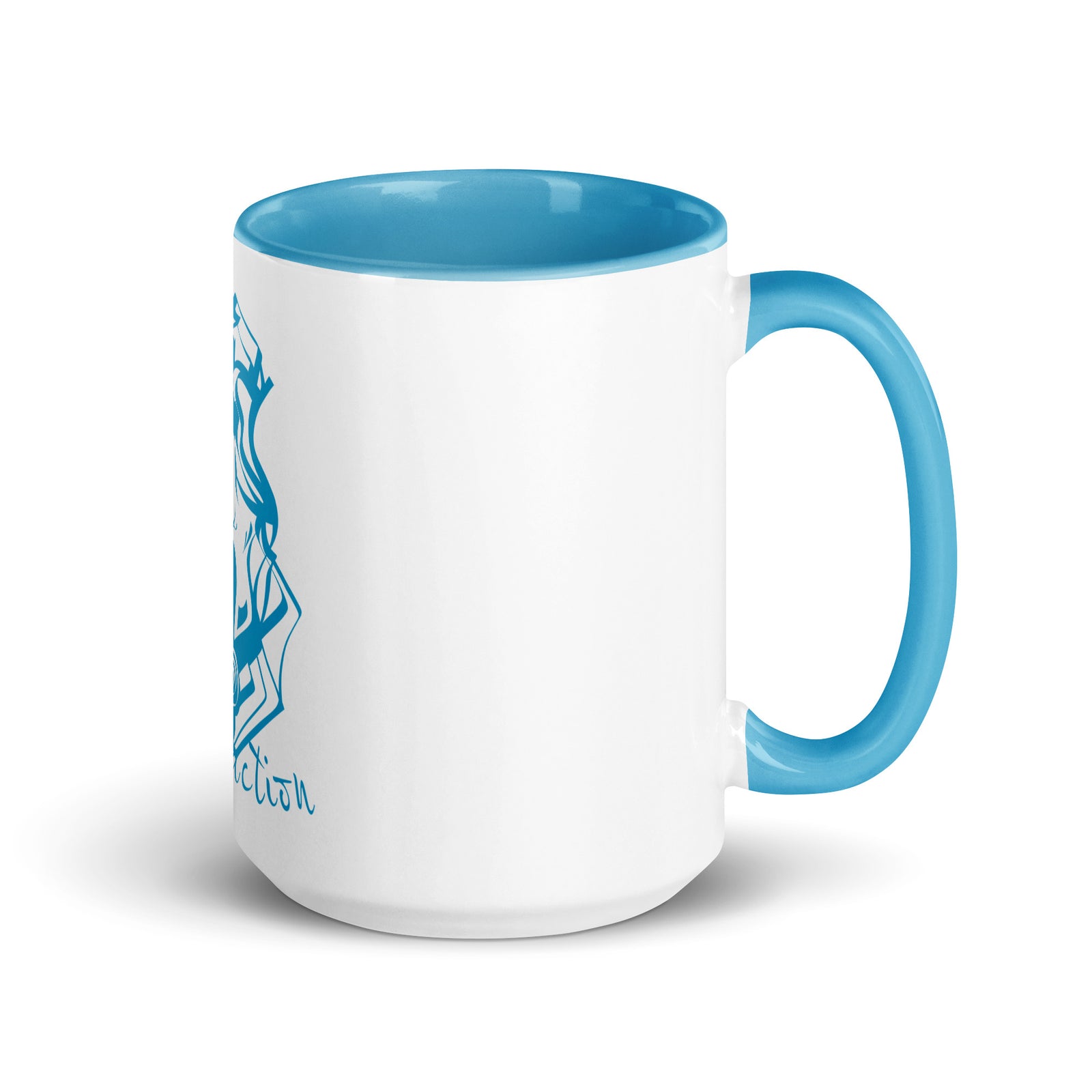 Mug en céramique - 425 ml - Abstraction 2 - Intérieur bleu