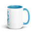 Ceramic mug - 425 ml - Abstraction 2 - Blue interior