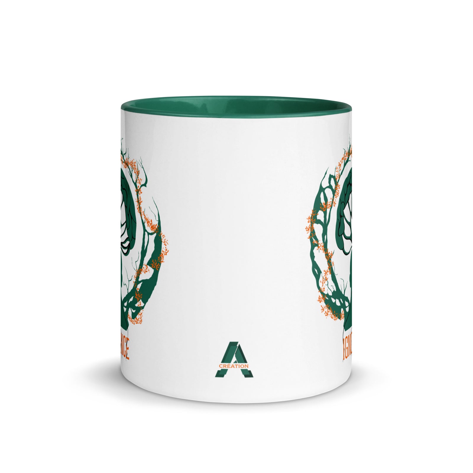 Mug en céramique - 325 ml - Ignorance - Intérieur vert