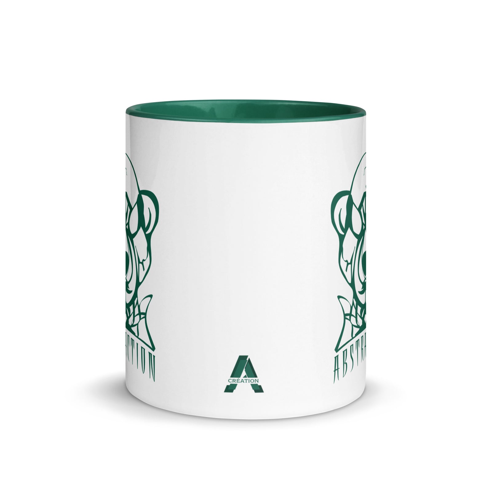 Ceramic mug - 325 ml - Abstraction 1 - Green interior