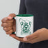 Ceramic mug - 325 ml - Abstraction 1 - Green interior