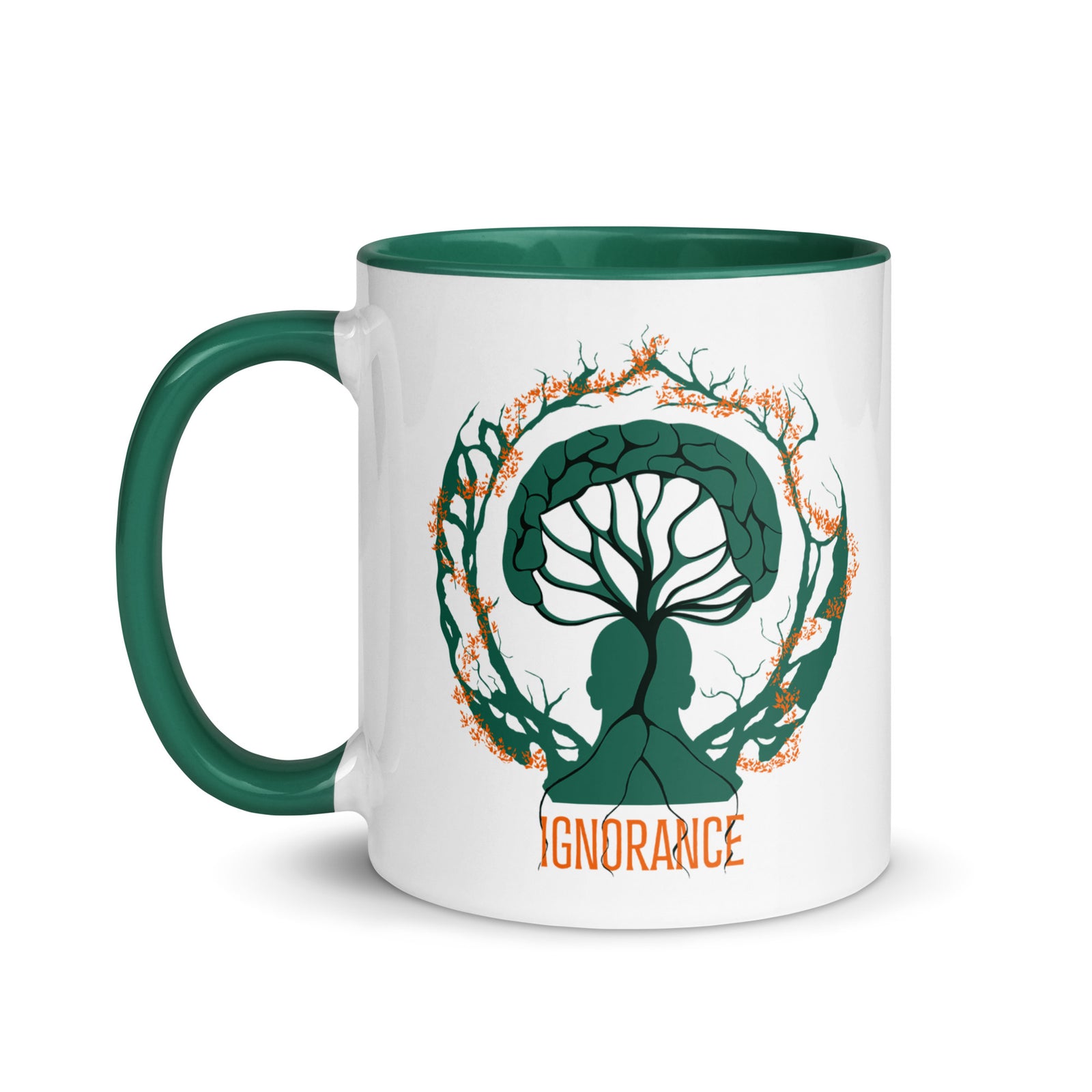 Mug en céramique - 325 ml - Ignorance - Intérieur vert