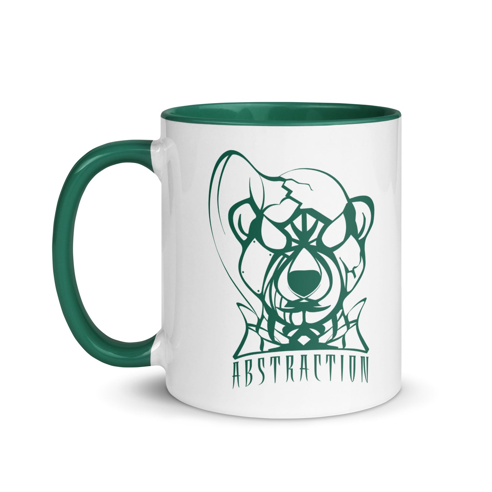 Mug en céramique - 325 ml - Abstraction 1 - Intérieur vert