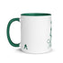 Ceramic mug - 325 ml - Abstraction 2 - Green interior