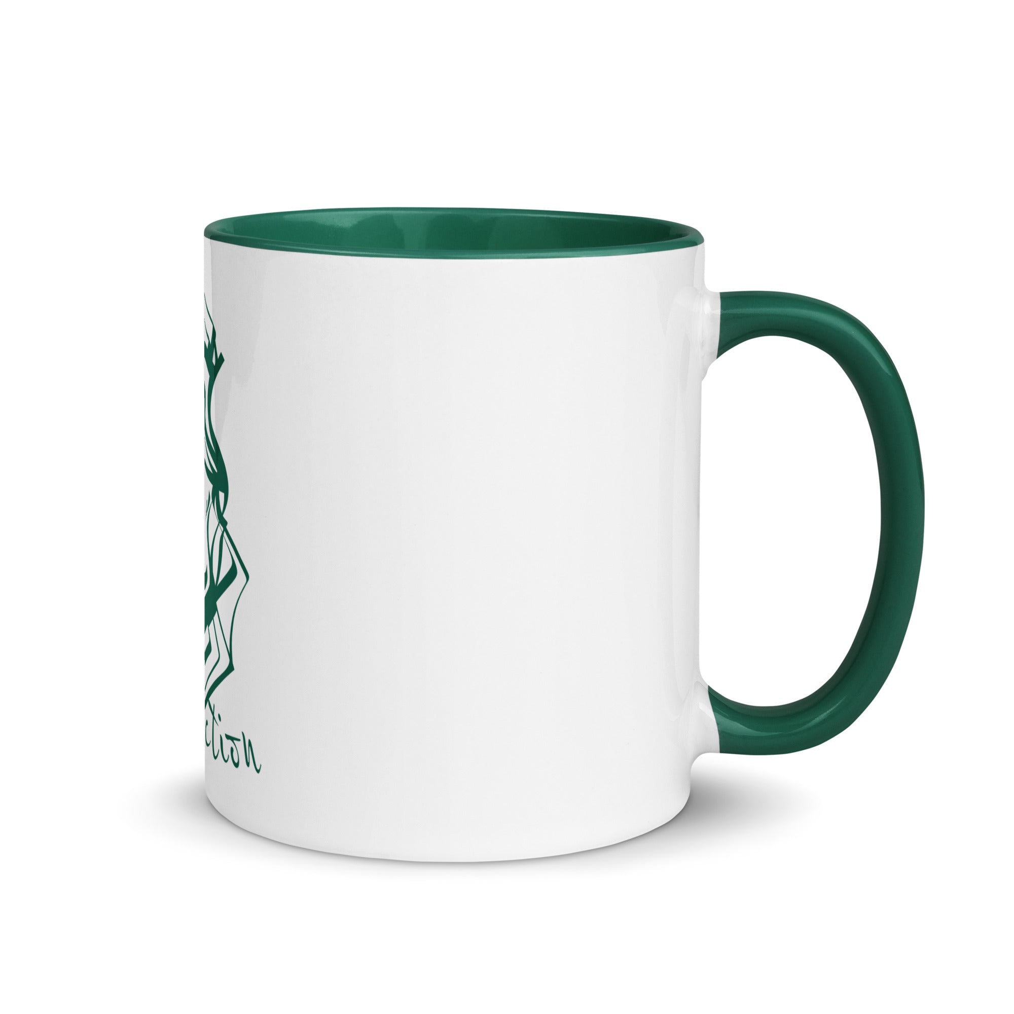 Mug en céramique - 325 ml - Abstraction 2 - Intérieur vert