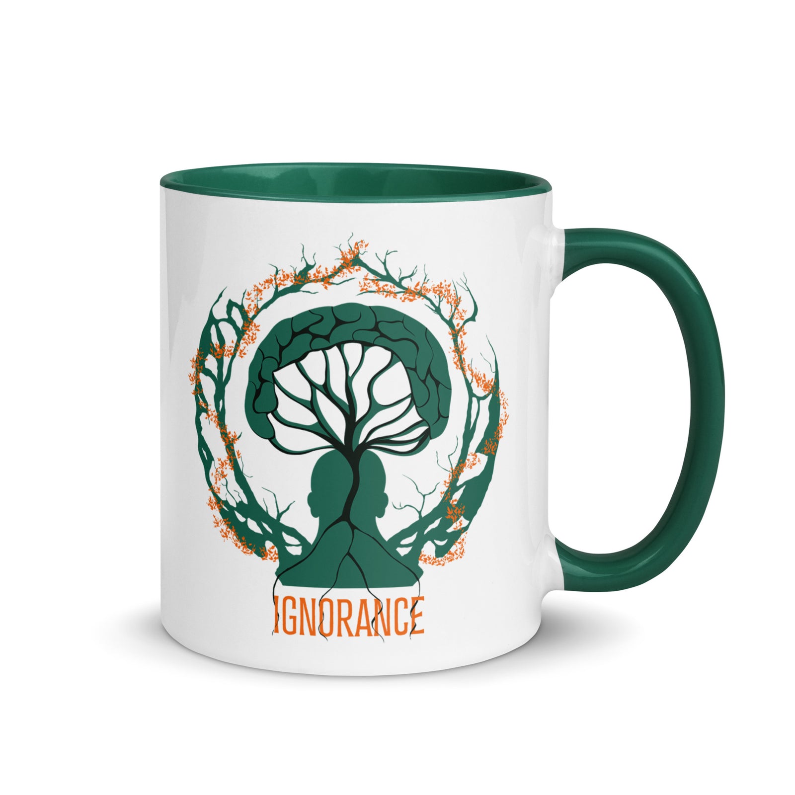 Mug en céramique - 325 ml - Ignorance - Intérieur vert