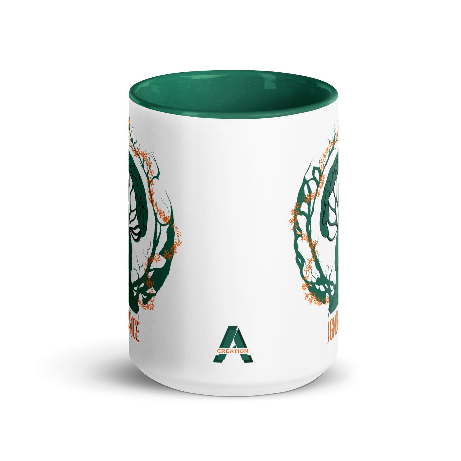 Mug en céramique - 425 ml - Ignorance - Intérieur vert