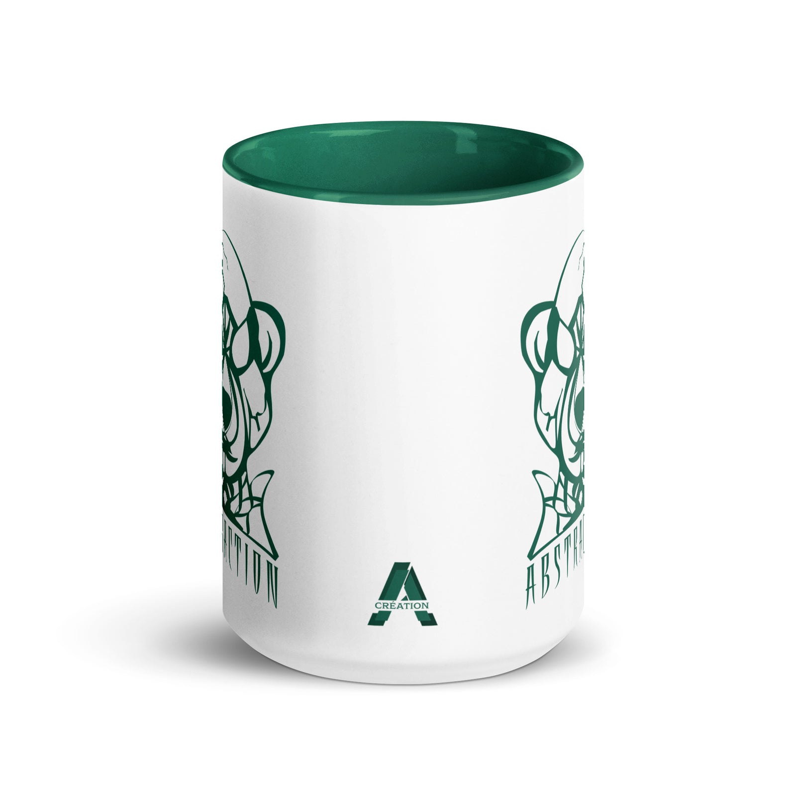 Mug en céramique - 425 ml - Abstraction 1 - Intérieur vert