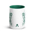 Ceramic mug - 425 ml - Abstraction 1 - Green interior