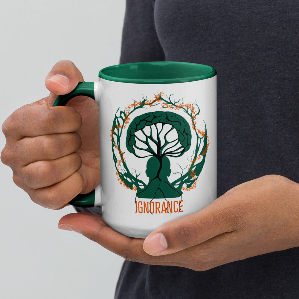 Mug en céramique - 425 ml - Ignorance - Intérieur vert