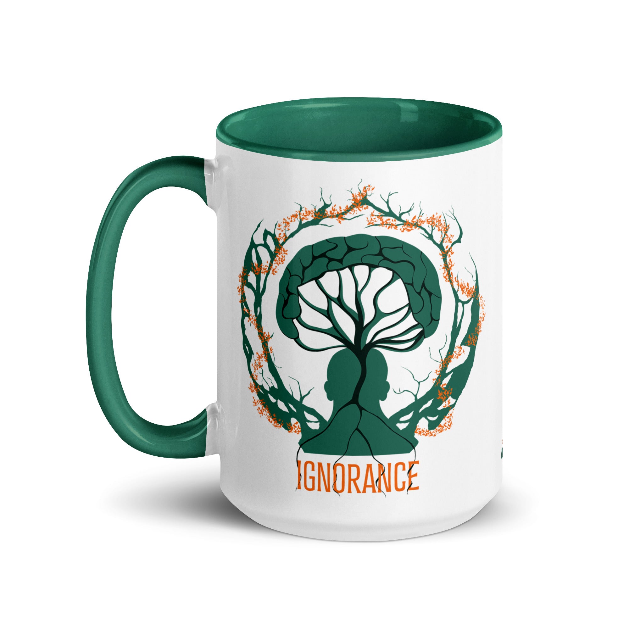 Mug en céramique - 425 ml - Ignorance - Intérieur vert