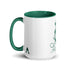 Ceramic mug - 425 ml - Abstraction 2 - Green interior