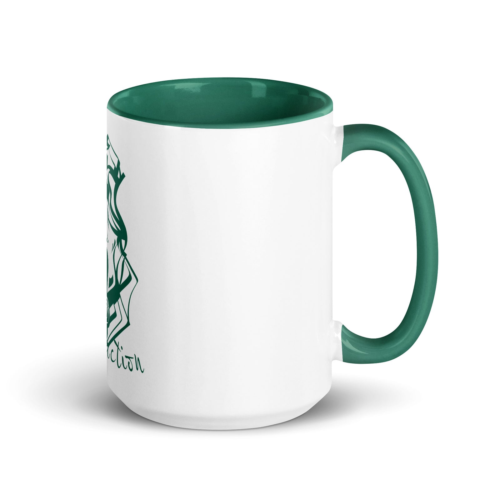 Ceramic mug - 425 ml - Abstraction 2 - Green interior