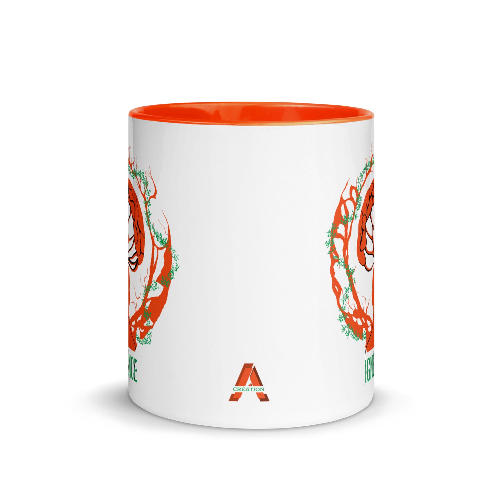 Mug en céramique - 325 ml - Ignorance - Intérieur orange