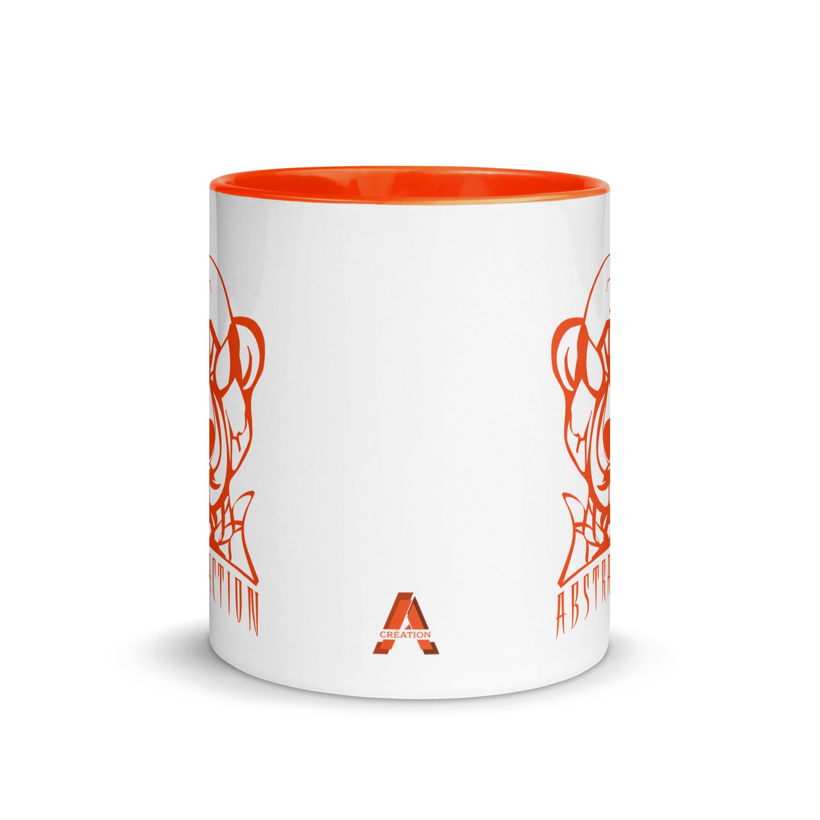 Ceramic mug - 325 ml - Abstraction 1 - Orange interior