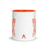 Ceramic mug - 325 ml - Abstraction 1 - Orange interior