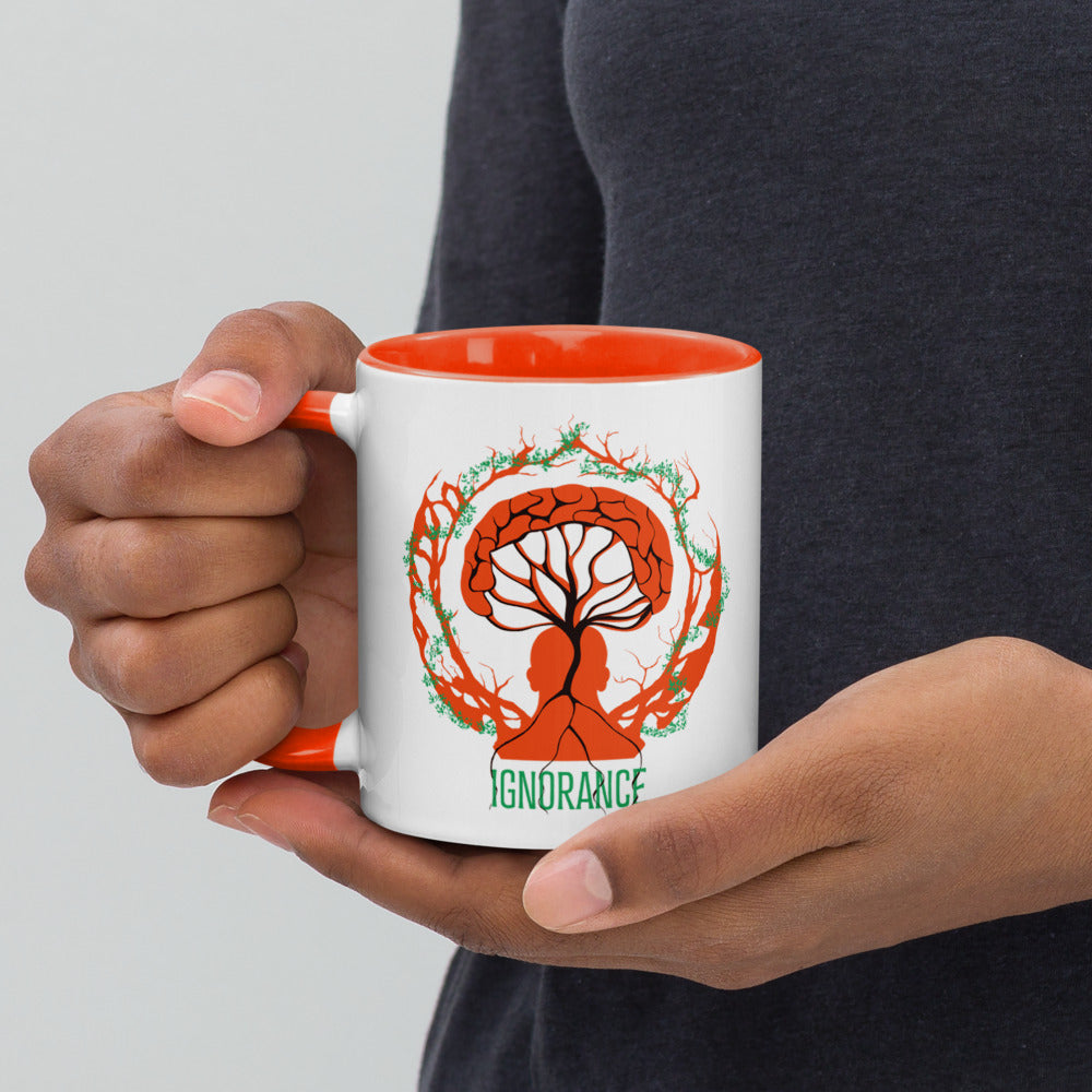 Mug en céramique - 325 ml - Ignorance - Intérieur orange