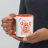 Ceramic mug - 325 ml - Abstraction 1 - Orange interior