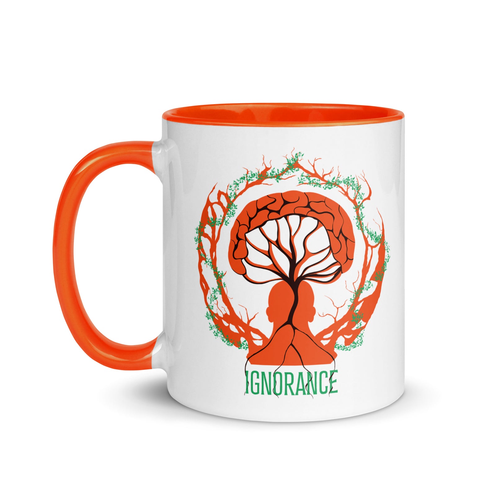 Mug en céramique - 325 ml - Ignorance - Intérieur orange